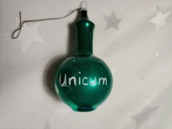 Régi Unicum-os üveg karácsonyfadísz