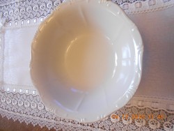 Zsolnay porcelán barokk, köretes tál. Egyszínű fehér