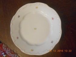 Zsolnay barokk, tollazott kis virág mintás lapos tányér 1 db