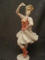 Hollóházi porcelán táncoló lány figura csárdás királynő 30 cm magas