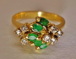 Nagyon szép antik smaragd aranygyűrű 