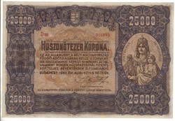 25000 korona 1922 II.