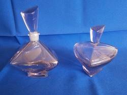 Gyönyörű halvány lila parfümös vastag üveg hozzá tartozó ékszer vagy piperetartó + ajándék