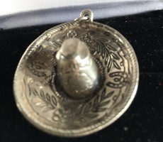 Medál -mexikói kalap ezüst -925-ös finomságú-6gr