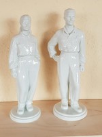 Herendi porcelán szobor pár,  munkások , Karácsonyi akciós ár