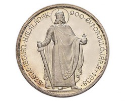 Álló Szent István, ezüst 5 Pengő 1938 U.P. 