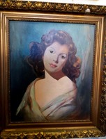 ​Szánthó Mária (1897-1998) - Fiatal lány portré - Festmény