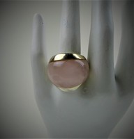  Aranyozott ezüst rózsakvarc köves gyűrű