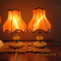 Ónix betétes éjjeli lámpa lámpaburával együtt 28 cm-es 