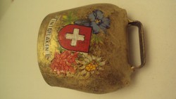 Sárgaréz,svájci kisbárány csengő emblémával, Interlaken felírattal.
