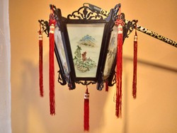Kínai festett üveglapos lampion