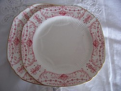 Antik angol porcelánfajansz Adderley (WAA&Co) süteményes tányérok, 2 db.