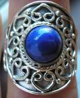 925 ezüst gyűrű, 18,9/59,3 mm, lápisz lazuli, szépséges