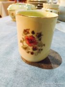 Zsolnay virág mintás pohár, keresztelőpohár (78)