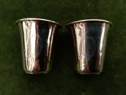 Antik ezüst vodkás / pálinkás pohár 2 db