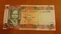 Dél-Szudán 5 Pounds UNC 2015