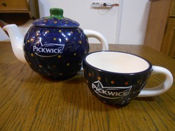 Pickwick porcelán teáskanna+bögre szeder