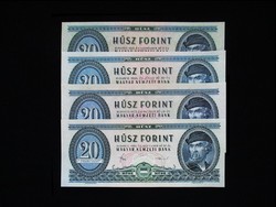 20 FORINTOS UNC SOR - 1965-69-75-1980 KÜLÖNLEGES RITKASÁG