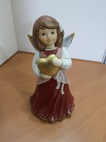 Csodaszép kézzel festett Goebel porcelán angyal szívvel, hibátlan, eredeti dobozában