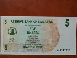 Zimbabwe 5 Dollars UNC 2006