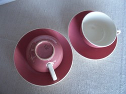 Villeroy&Boch Mettlach SAAR fajansz teáscsésze alátéttel a 20. század első feléből