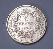 Francia 5 frank 1874 K