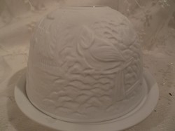 Mécsestartó - porcelán - madárkás 12 x 9 cm 