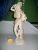 Juhász fiú dudával, báránnyal - 42 cm - szobor, nipp