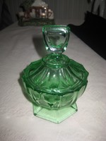 Uránzöld üveg bonbonier10x15 cm