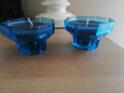 kék üveg mécsestartók