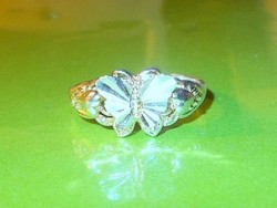 Szecessziós Pillangó - Szív 925 ezüst  Gyűrű 8-as