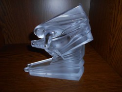  Art deco súlyos tömör üveg szobor-síelő figura-különleges darab SEVRES Francia ország 