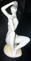 Zsolnay Art Deco Fésülködő Nő porcelán