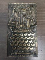 Régi Kopcsányi Otto bronz fali dísz “Noé bárkája”