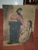 Gyógyító Jézus, olaj, vászon, 63x48, poros, szignós