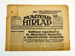 1933 szeptember 28    /  MAGYAR HIRLAP  /  RÉGI EREDETI ÚJSÁG Szs.:  7152