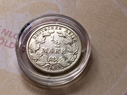 1907"G" ezüst 1/2 márka 2,777 gramm 0,900 ritkább