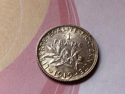 1919 ezüst francia 1 frank 5 gramm 0,900