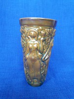 Zsolnay eozin szecessziós szüretelő pohár, váza