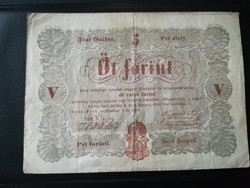 1848-as 5 Forint BARNA (DEBRECENI NYOMAT ) R! 
