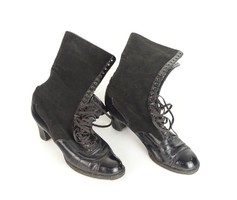 0U909 Antik Triznya József fekete női cipő csizma