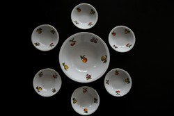 Leárazás! Alföldi porcelán 6 személyes kompótos készlet gyümölcs dekorral