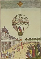 0U927 Antik hőlégballonos színes reprint 1810
