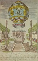 0U928 Antik hőlégballonos színes reprint 1783