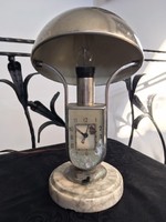 Art Deco asztali órás lámpa