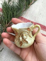 Antik, lüszteres, kézzel festett mokkás csésze