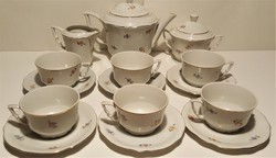 Antik Zsolnay 6 személyes teáskészlet ,aranyozott (1940-es évekből, 5 tornyos jelzéssel