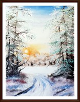 Cinnabar - frosty surprise (40 x 30, oil, fabulous frame)
