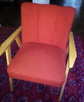 MID-CENTURY  RETRO DESIGN fa karfás fotel, szék + ajándék : 1 db fa dohányzóasztal - ülőgarnitúra