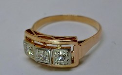 Szép antik brill 18kt arany gyűrű 